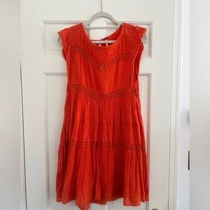 Free People orange sundress size small